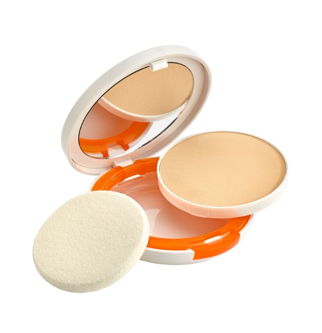 Powder foundation application sponge matte finish darker tone