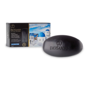 Biosanto Black Volcanic Detox Face & Body Soap – Αποτοξινωτικό Σαπούνι Προσώπου και Σώματος με Μαύρη Ηφαιστειακή Σκόνη 90 γρ.