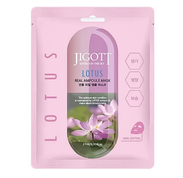 JIGOTT Lotus Real Ampoule Mask Μάσκα Προσώπου 27ml